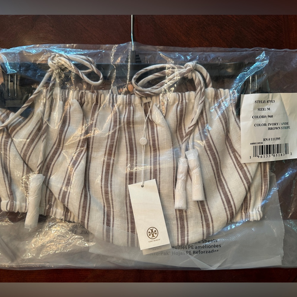 Torry Burch short tube top with straps/tassel .